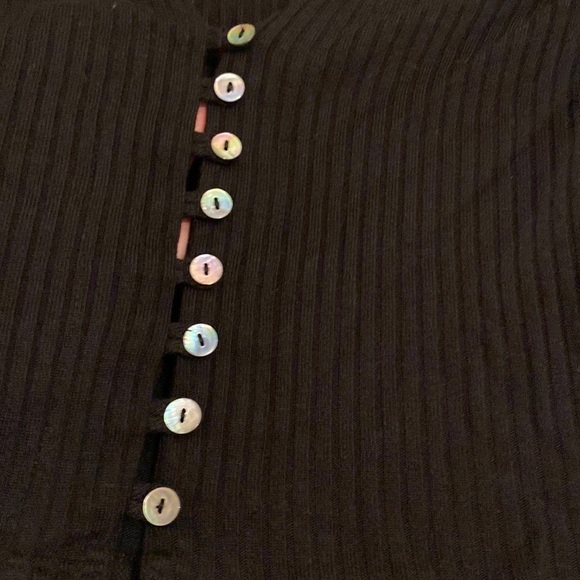 Reformation Gellar Black Ribbed Knit Top. Size S - Picture 7 of 8